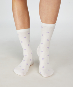 2 Paar Baumwoll-Socken, Lila