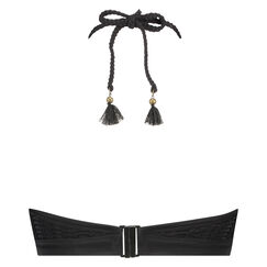 Bikini-Croptop mit B&uuml;gel Borneo Mesh, Schwarz