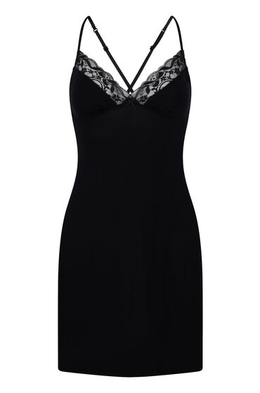 Thumbnail - Hunkemöller Jersey Negligé Schwarz