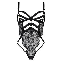 Body Ginger, mit offenem Schritt, Schwarz