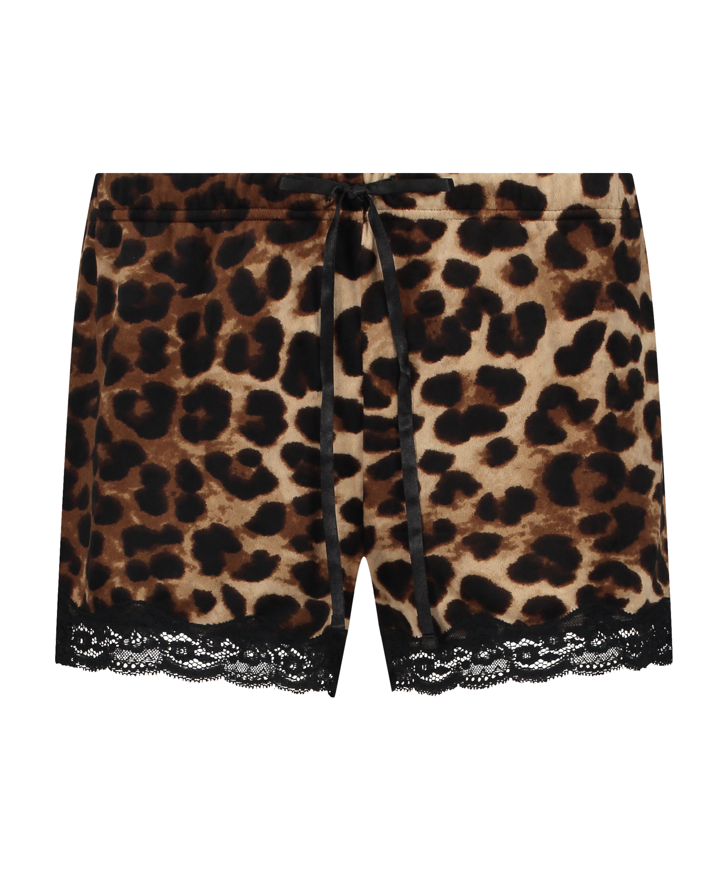 Shorts Velours Leopard, Schwarz, main