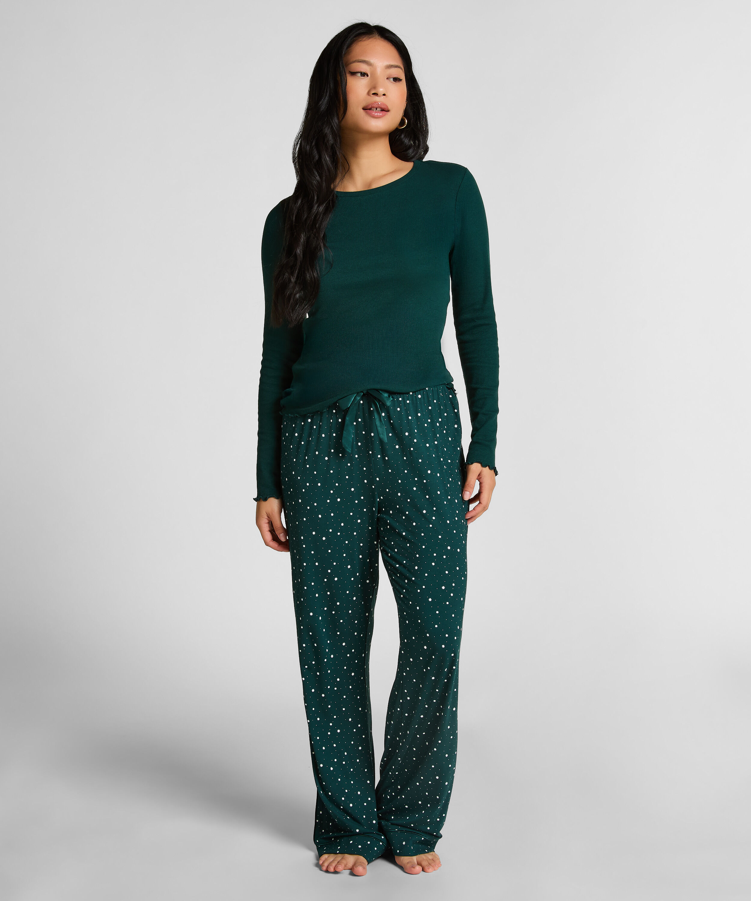 Pyjamahose Jersey, Grün