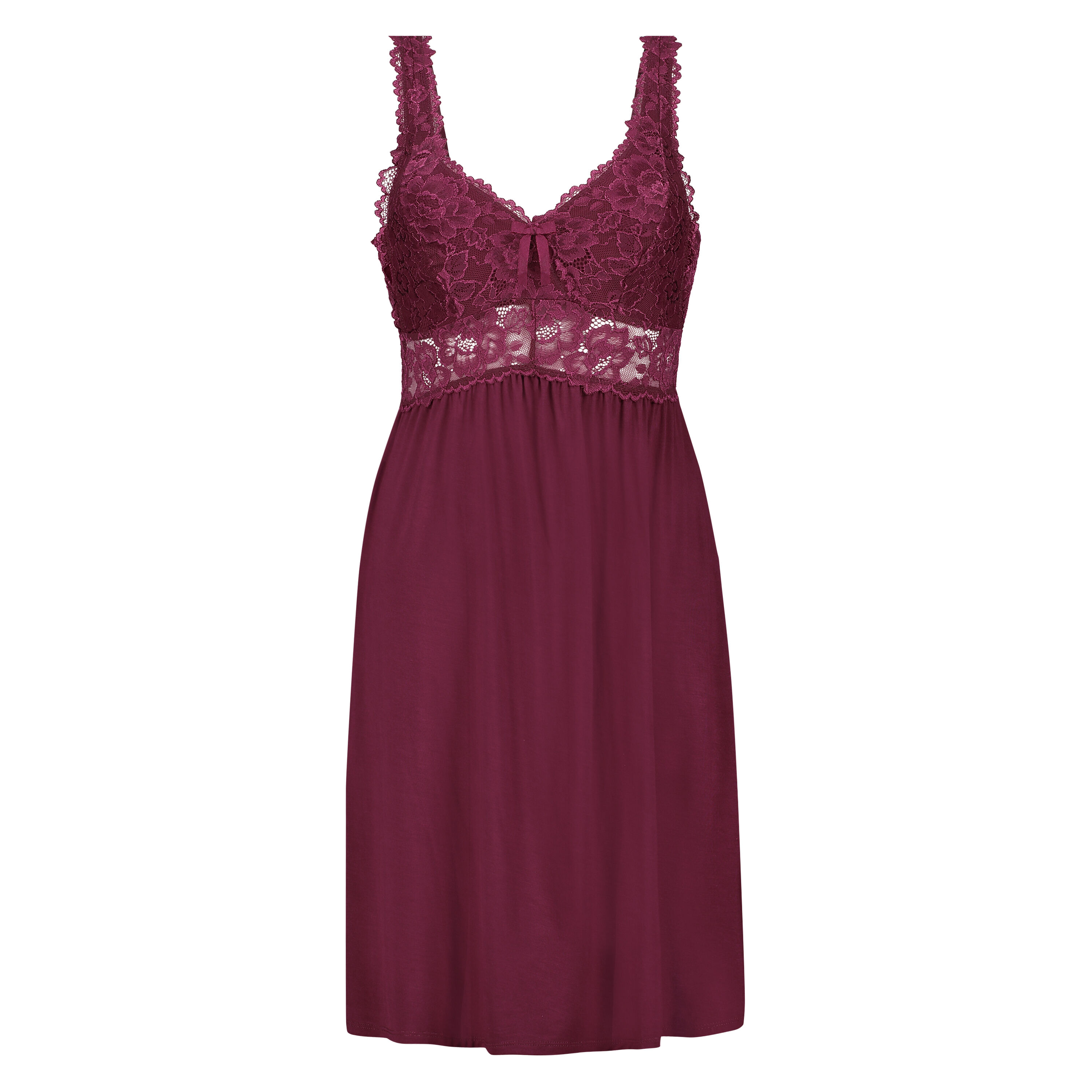 Slipdress Modal Lace mit Spitze, Rot