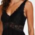 Slipdress Modal Lace mit Spitze, Schwarz