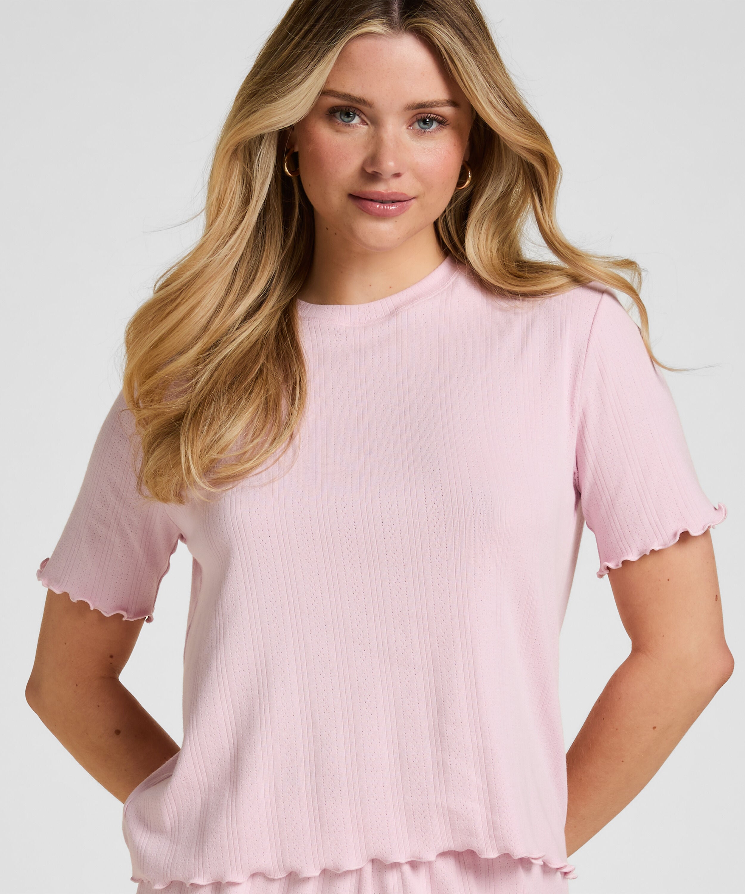 Pyjama Top Pointelle, Rosa