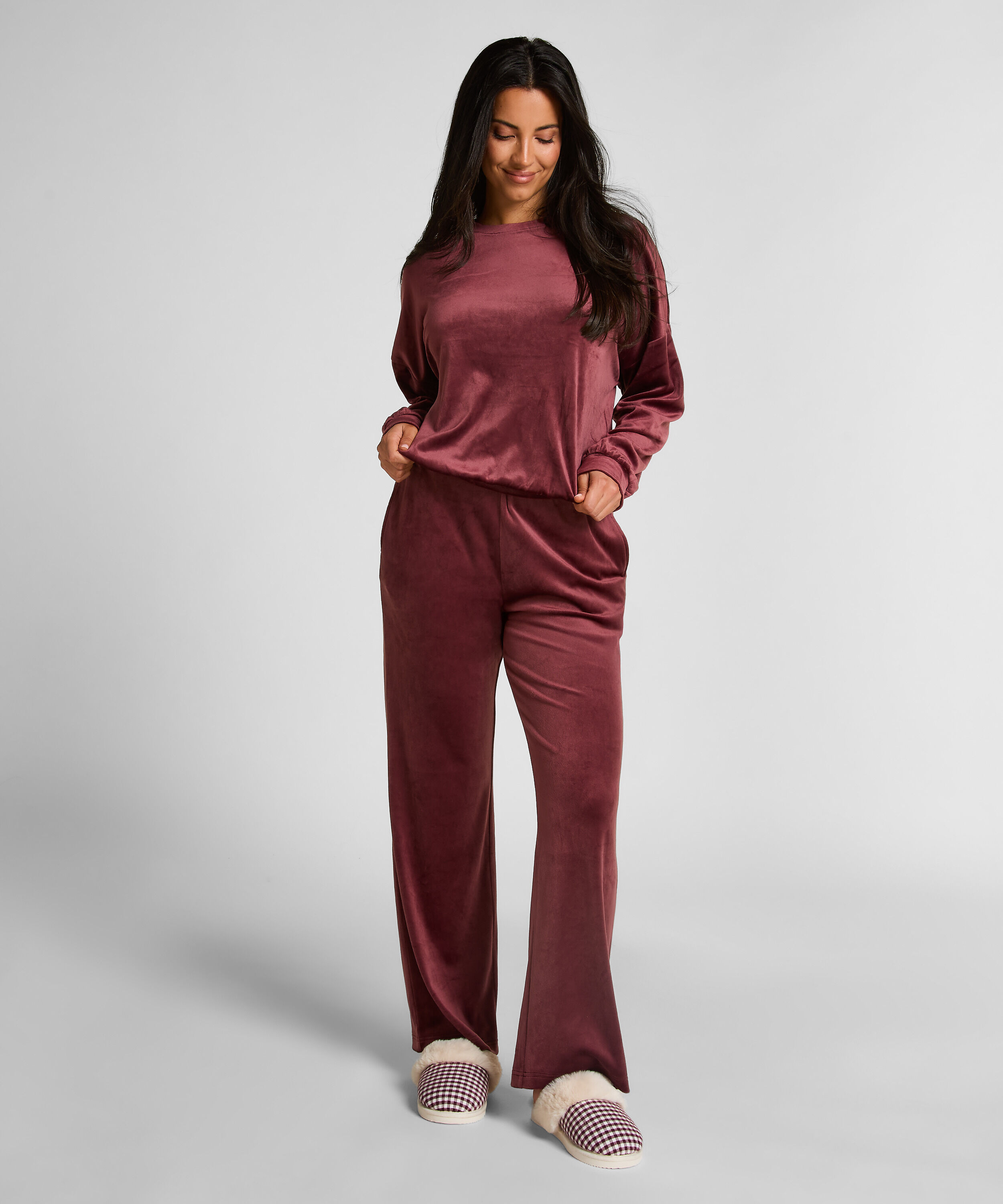 Pyjamahose aus Samt, Rot Pyjamahose aus Samt, Rot