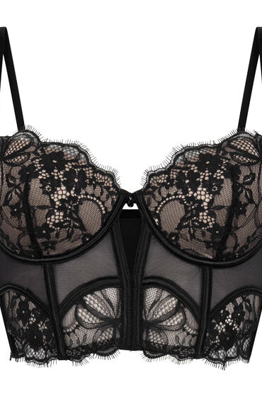 Thumbnail - Hunkemöller Gepolsterter Longline-Bügel-BH Prina Schwarz