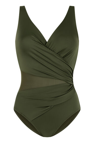 Thumbnail - Hunkemöller Badeanzug Shaping Shell Mesh Grün