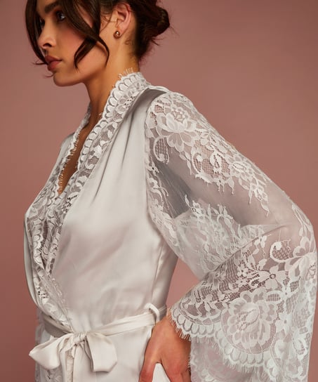 Kimono All Over Lace, Weiß