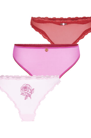 Thumbnail - Hunkemöller Valentins-String 3er-Pack Geschenkset Rot