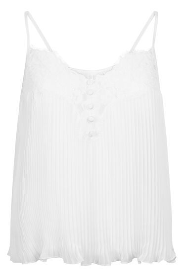 Thumbnail - Hunkemöller Plissiertes Spitzen-Cami Weiß