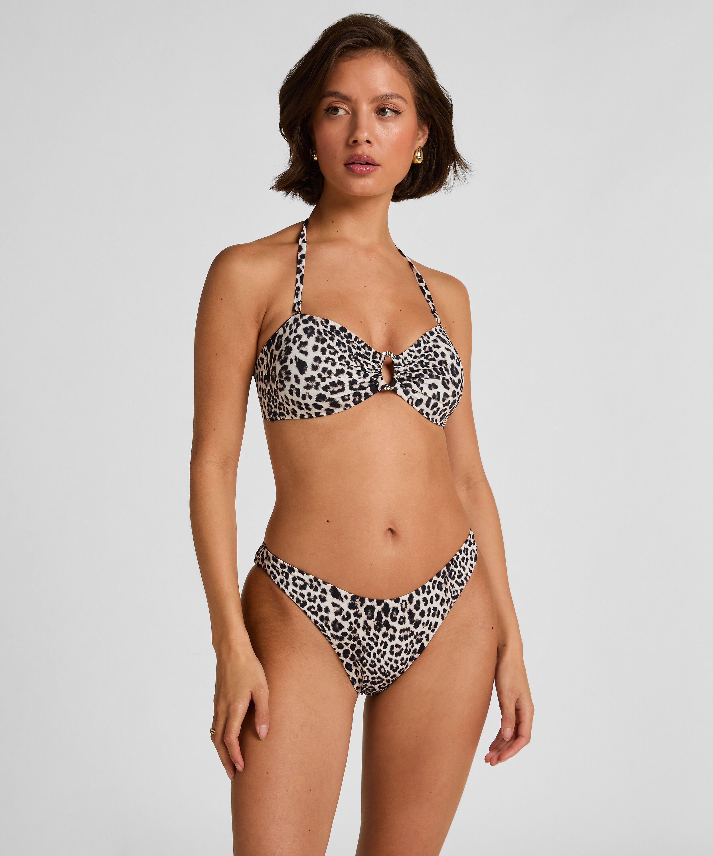 Highleg Bikinihose Leopard, Schwarz Highleg Bikinihose Leopard, Schwarz