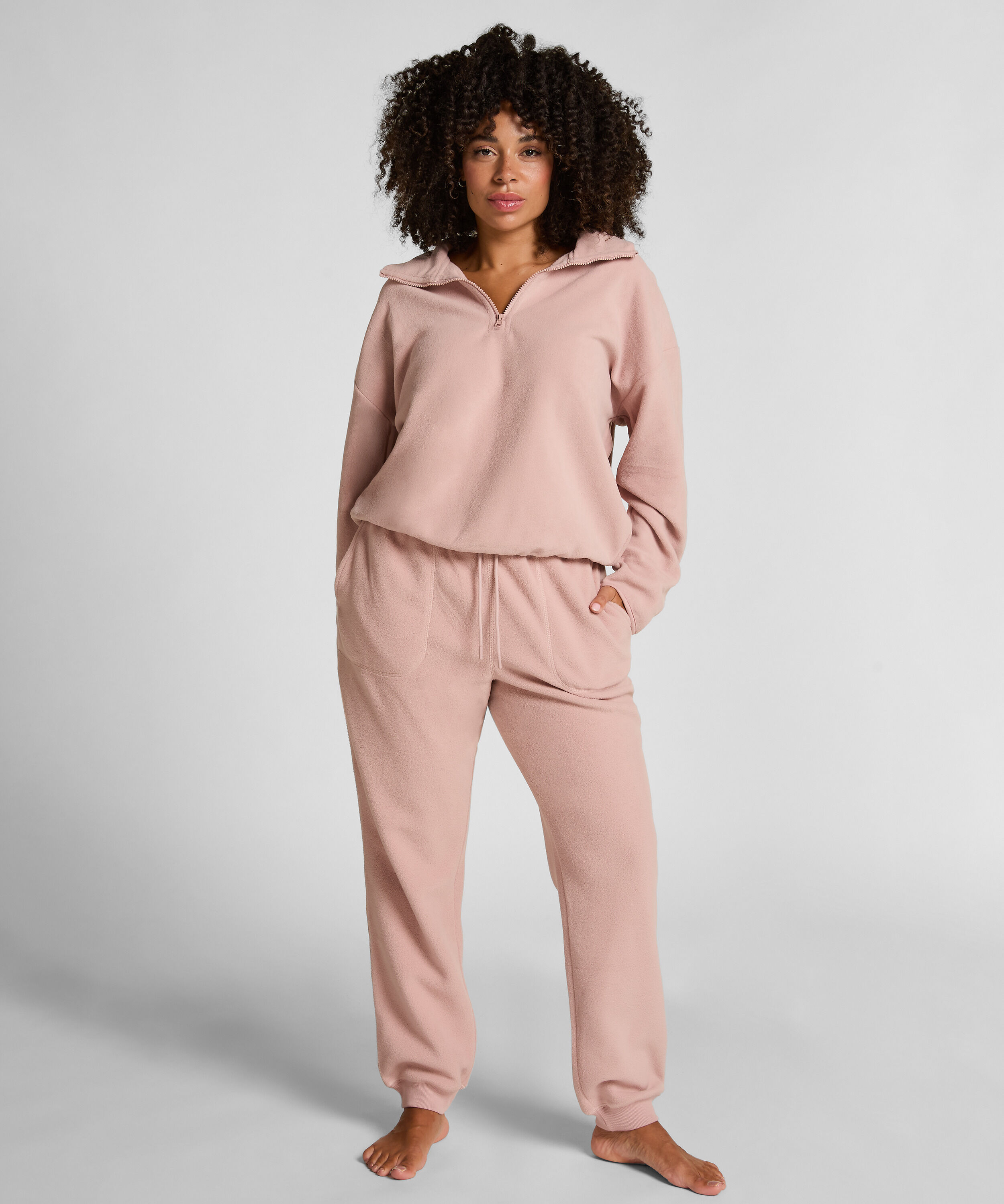 Sportlicher Jogger Fleece, Rosa