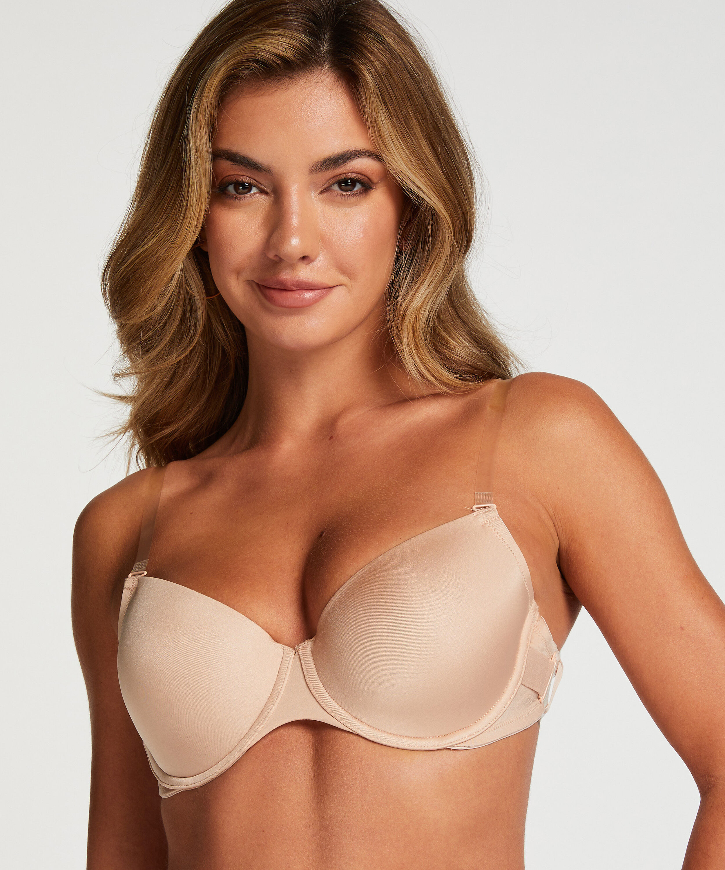 Vorgeformter Bügel-BH Transparent Back, Beige