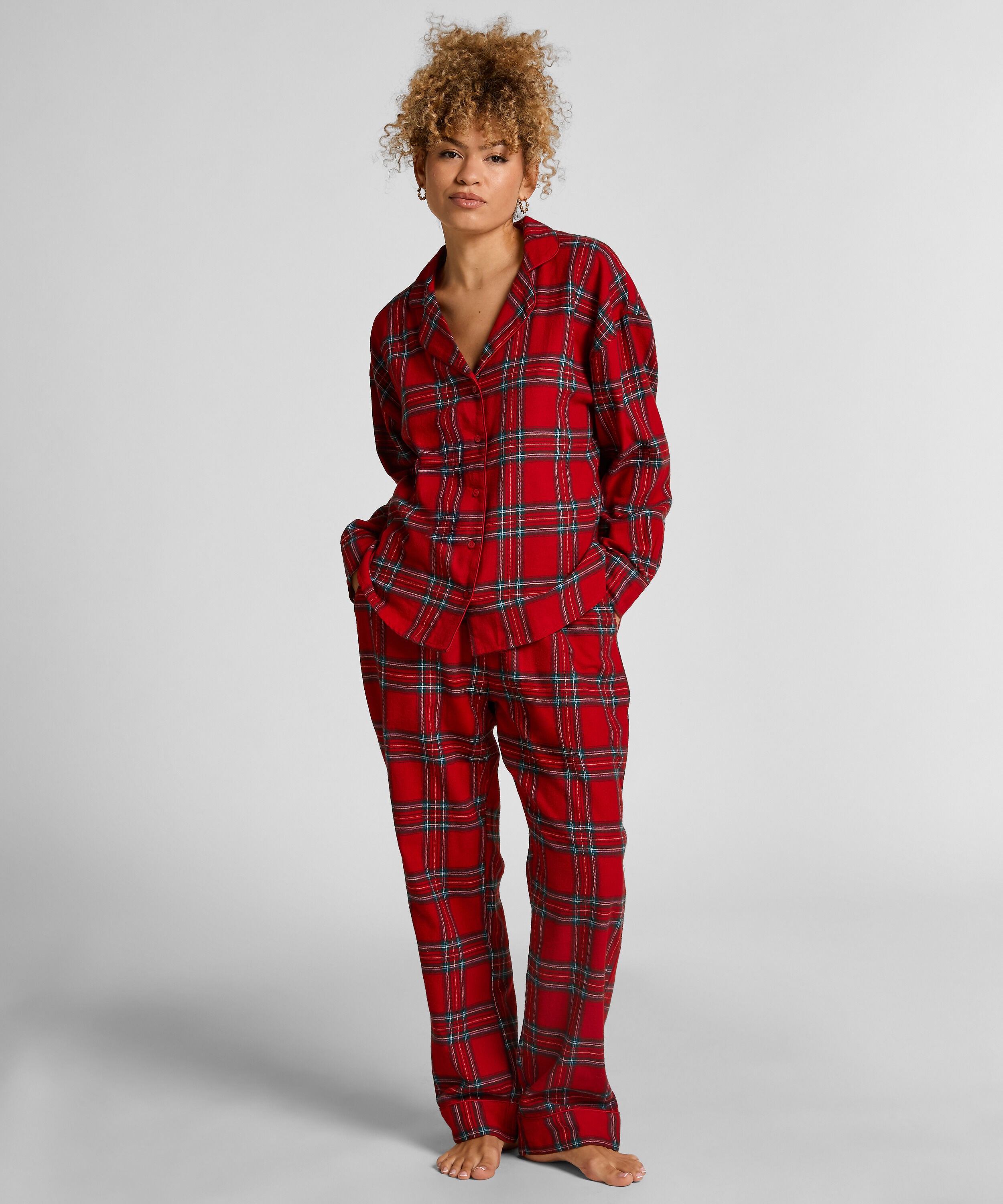 Petite Pyjamahose Flanell, Rot