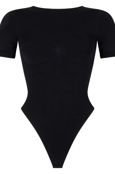 Thumbnail - Hunkemöller Nahtloser Body mit kurzen Ärmeln Schwarz