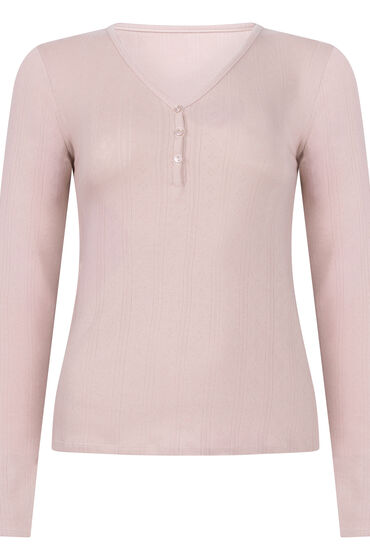 Thumbnail - Hunkemöller Pyjamatop Henley Rosa