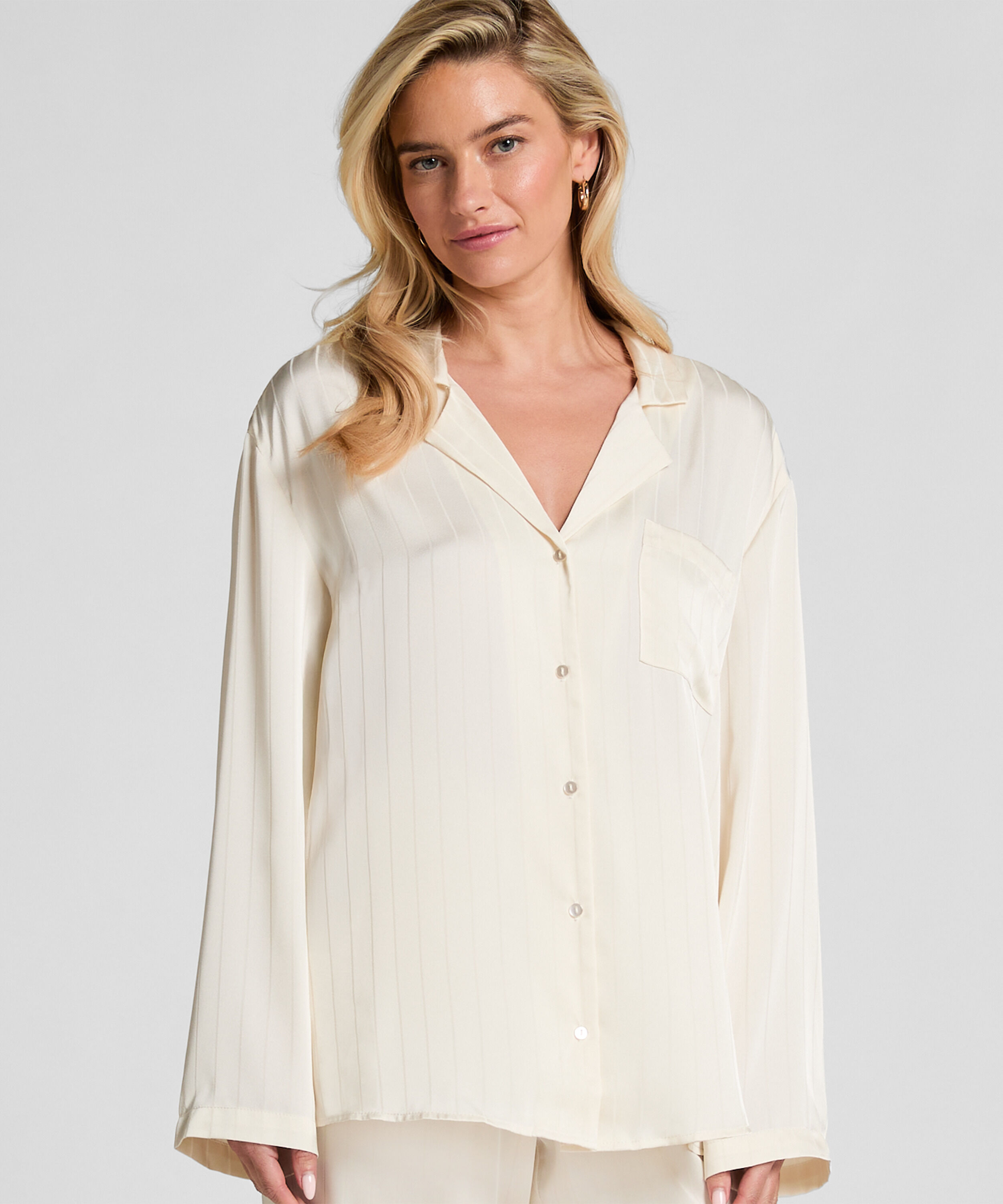 Satinjacke mit Nadelstreifen, Weiß Satinjacke mit Nadelstreifen, Weiß