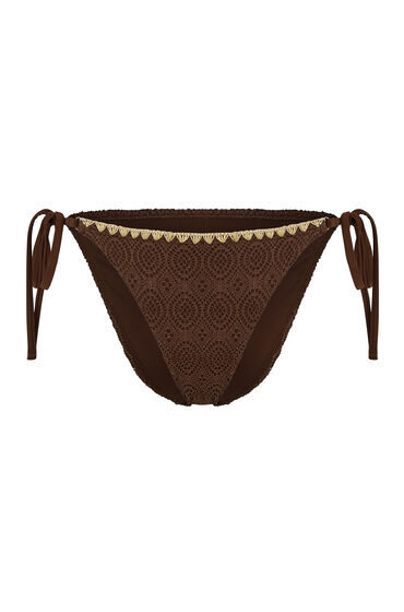 Thumbnail - Hunkemöller Bikini Slip Cheeky Tanga Crochet Braun