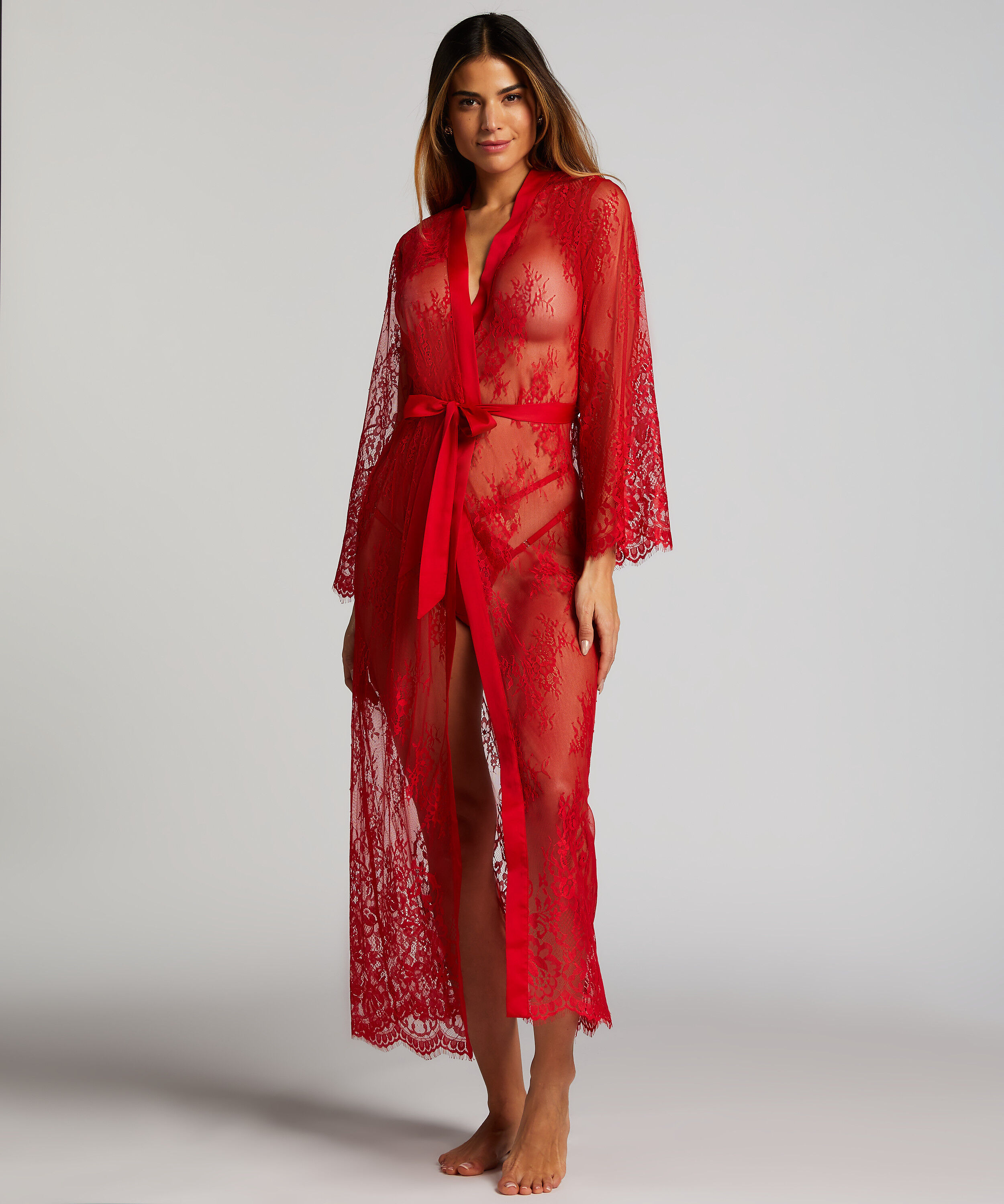 Kimono Allover Lace, Rot