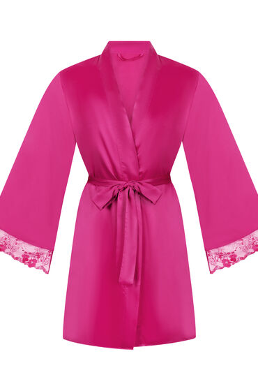 Thumbnail - Hunkemöller Peonie Kimono Satin Rosa
