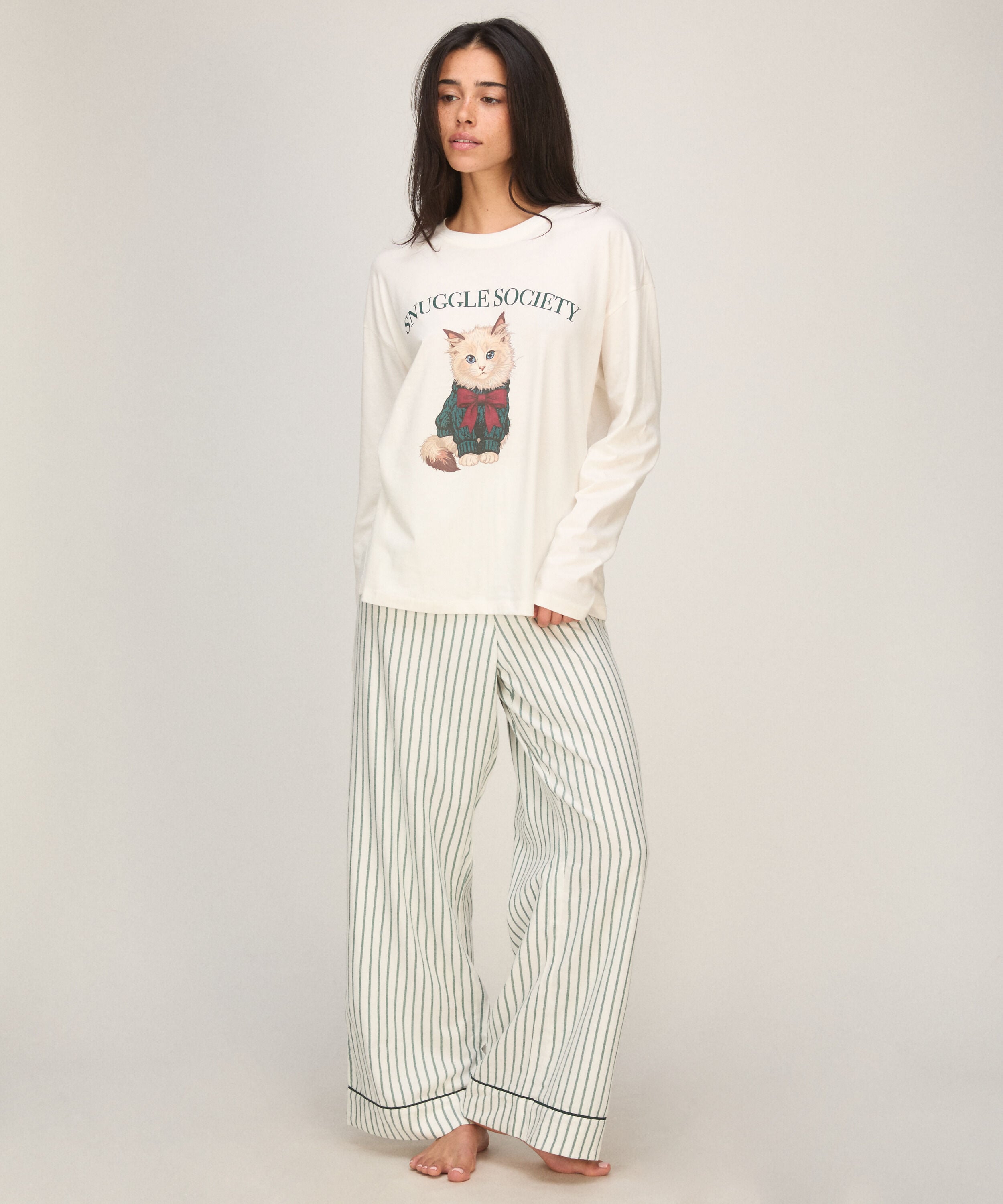 Pyjama-Set Viscose, Weiß Pyjama-Set Viscose, Weiß
