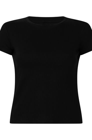 Thumbnail - Hunkemöller Pyjamatop Rib Crew Neck Schwarz