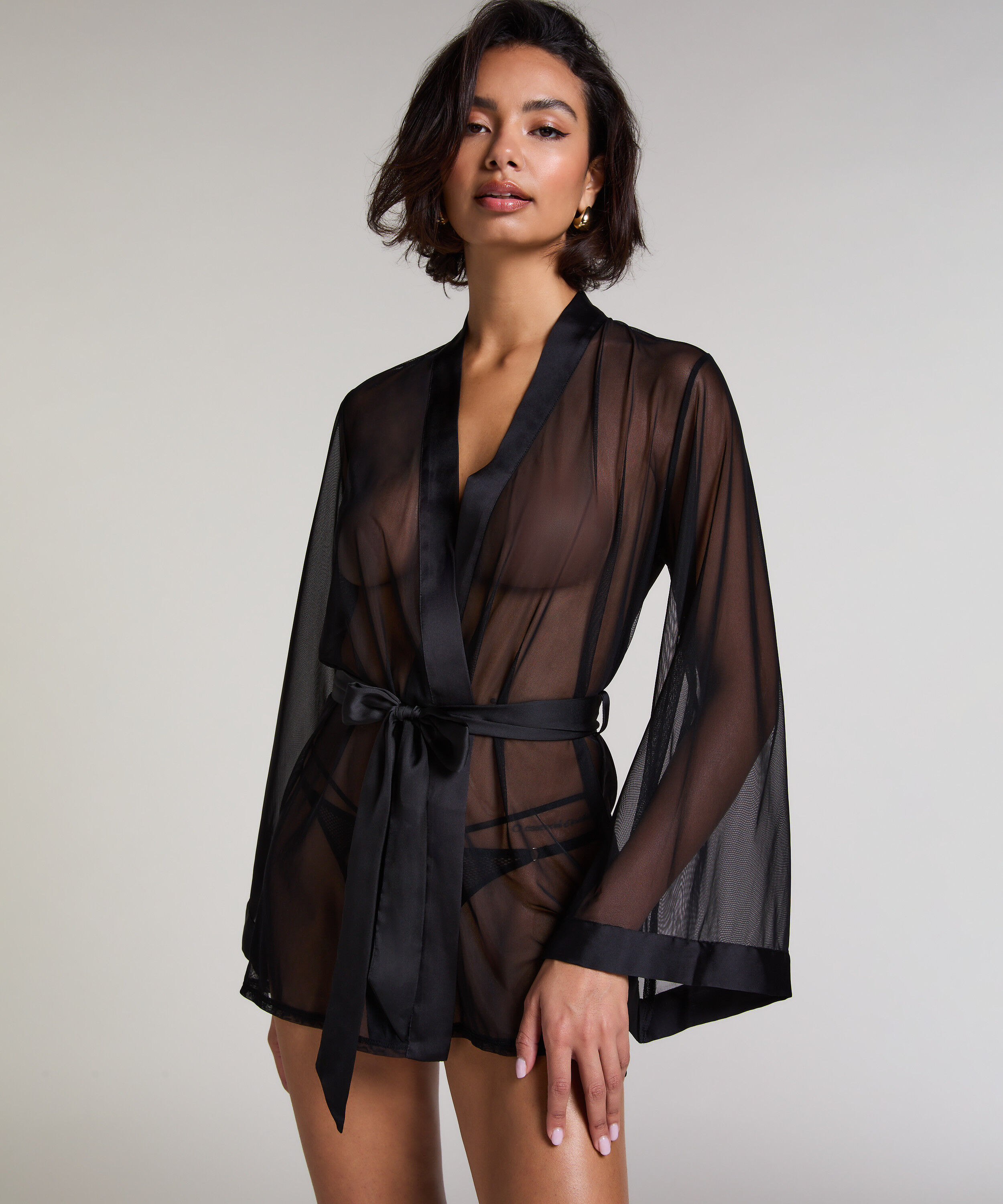 Kimono Maxime Tulle, Schwarz Kimono Maxime Tulle, Schwarz