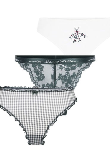 Thumbnail - Hunkemöller Weihnachtsstring-Geschenkset Grün