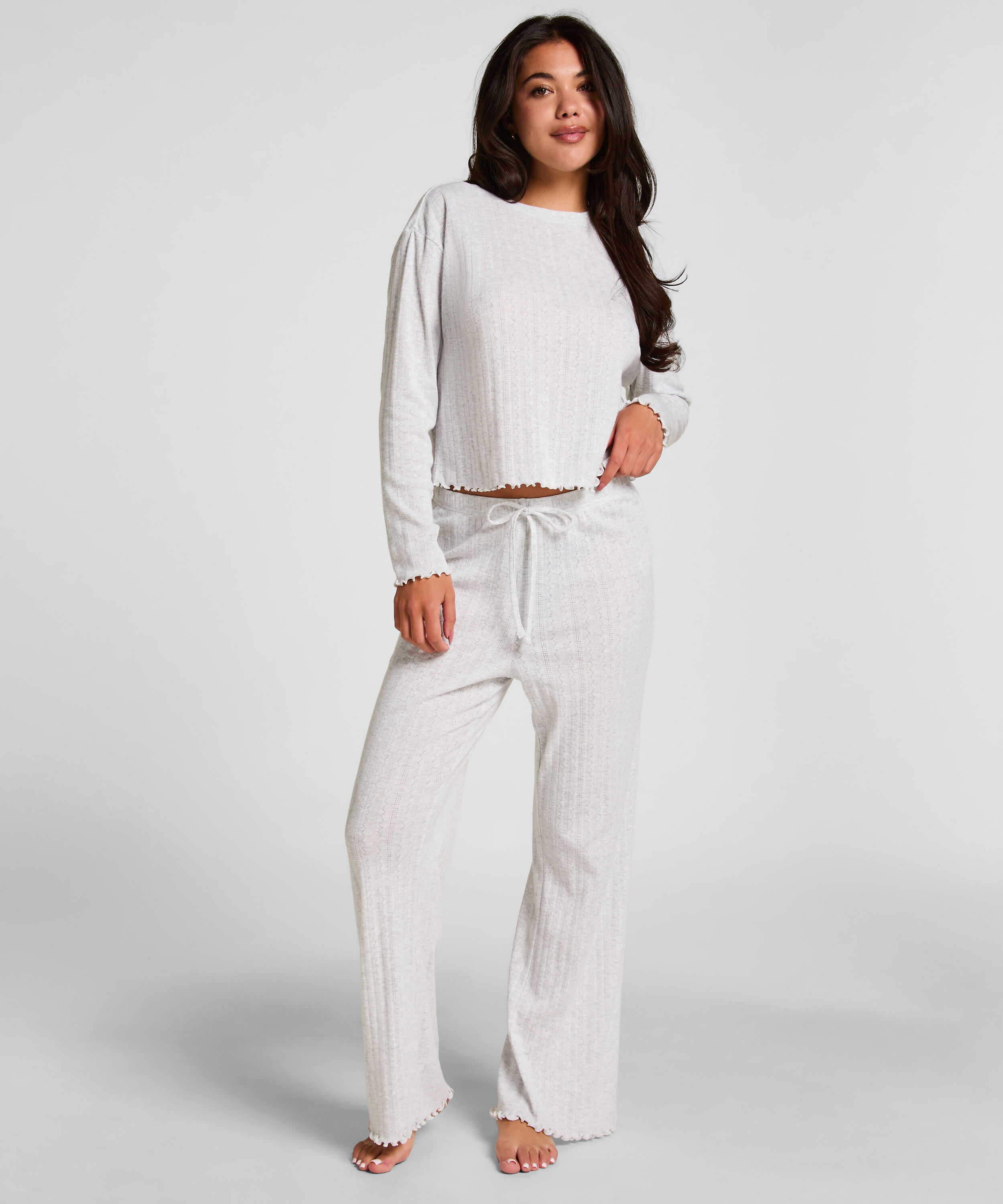 Pyjamahose Pointelle, Beige