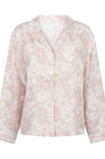 Thumbnail - Hunkemöller Leinen-Pyjamajacke mit Blumenmuster Rosa