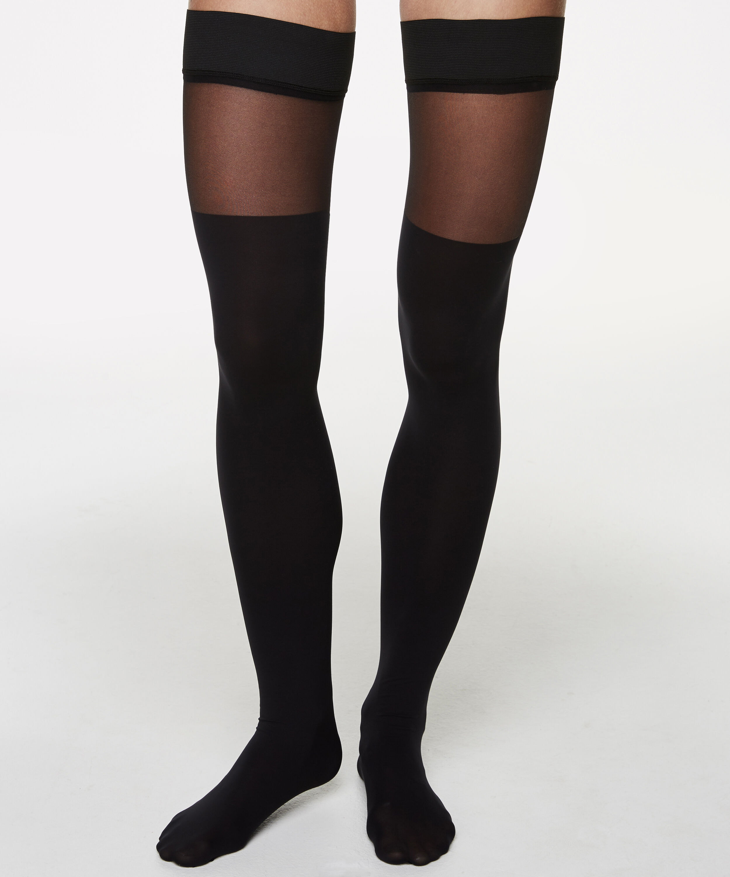 Stay-ups 5D Corsetry Overknee, Schwarz