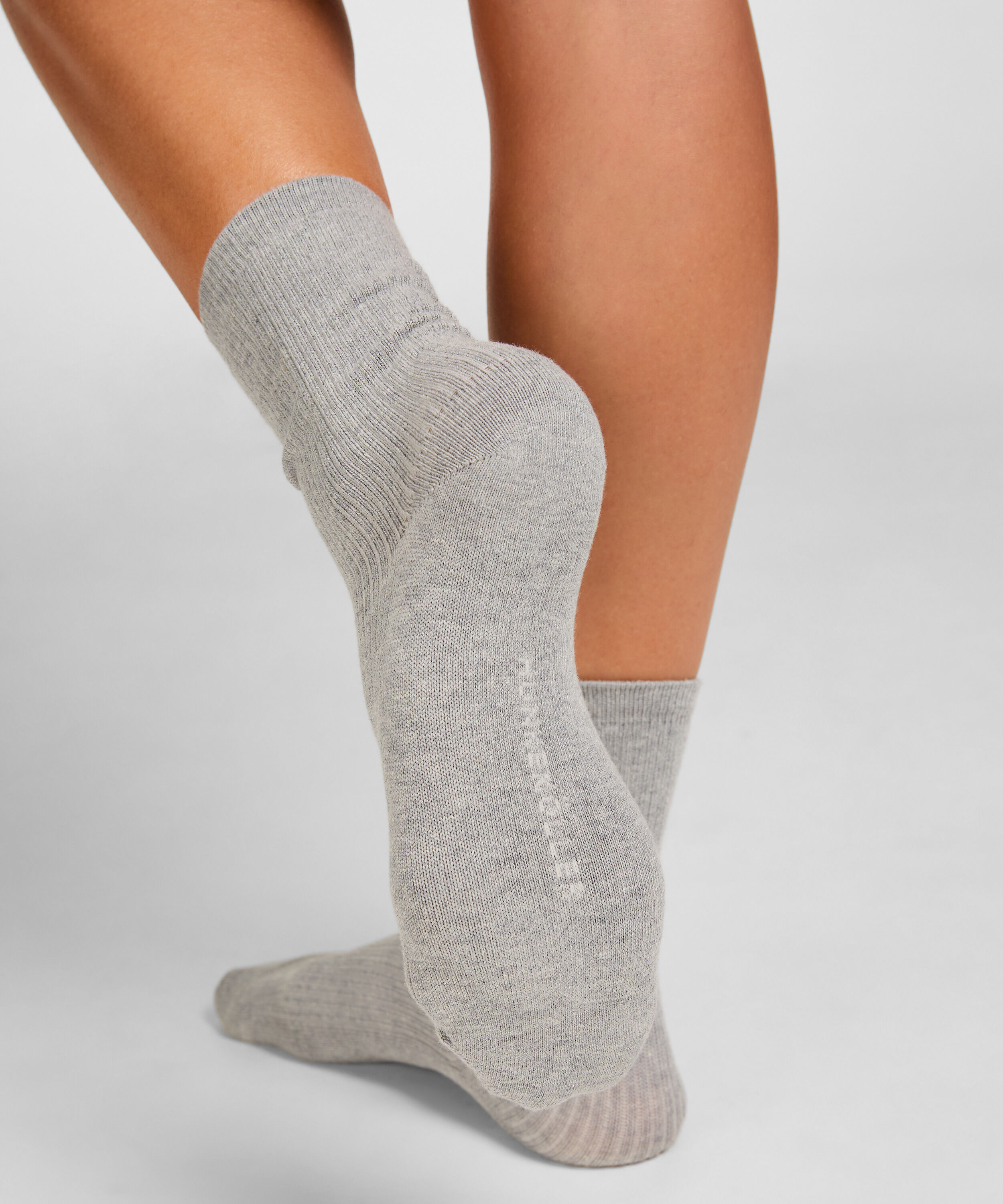 3er-Pack Baumwoll-Crew-Socken, Grau