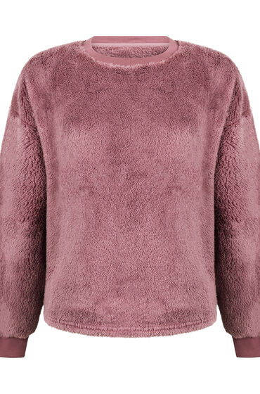 Thumbnail - Hunkemöller Langärmeliges Fluffy-Fleece-Top Rosa