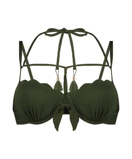 Vorgeformtes Bügel-Bikini-Oberteil Scallop, grün