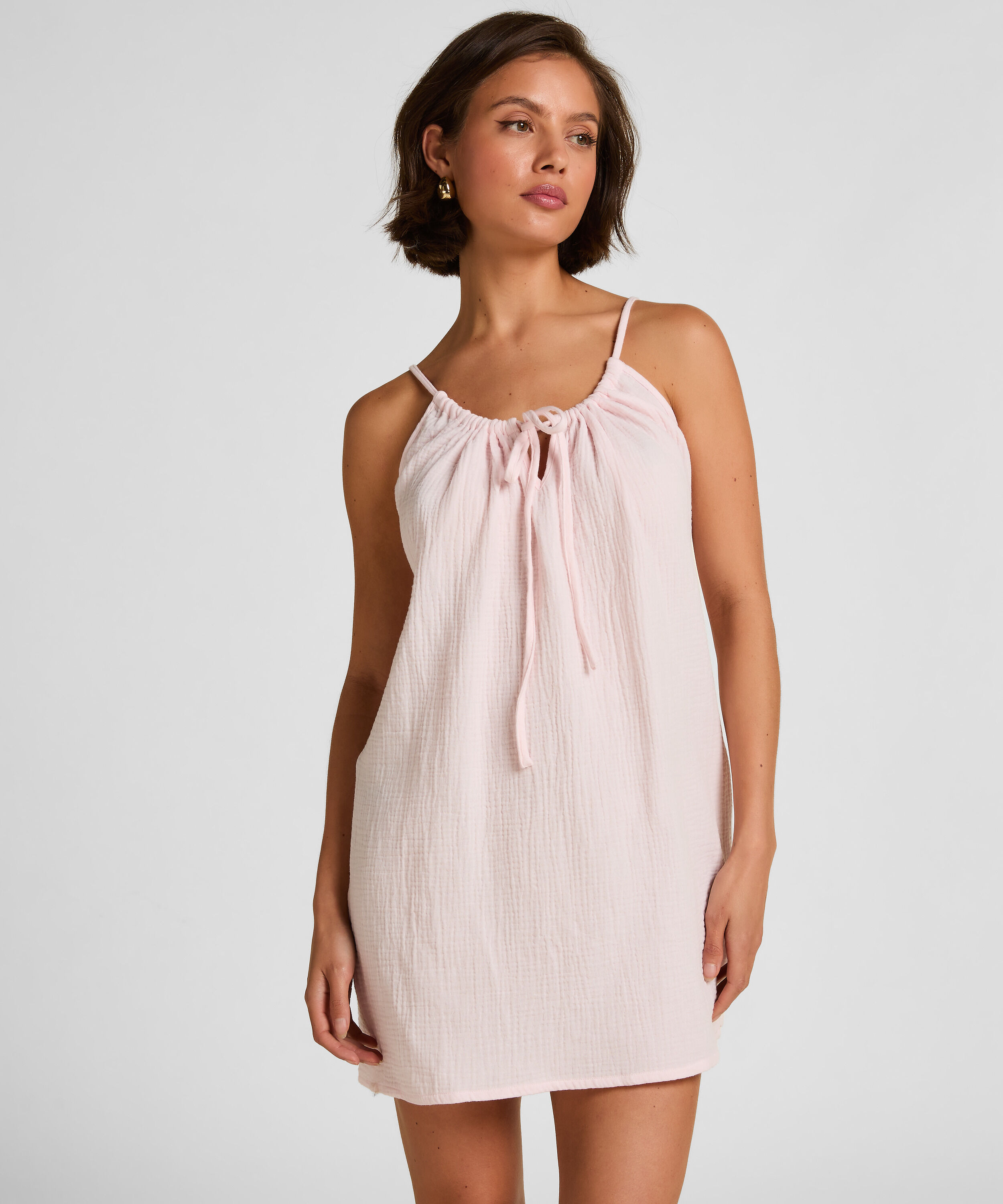 Musselin-Slipdress, Rosa Musselin-Slipdress, Rosa