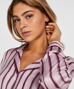 Pyjamatop Woven Striped, Rose