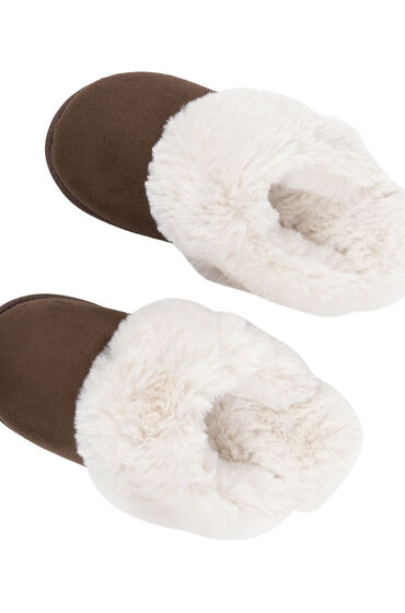 Thumbnail - Hunkemöller Mules aus Kunstfell Betty Braun