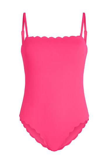 Thumbnail - Hunkemöller Badeanzug Bandeau Scallop Rosa