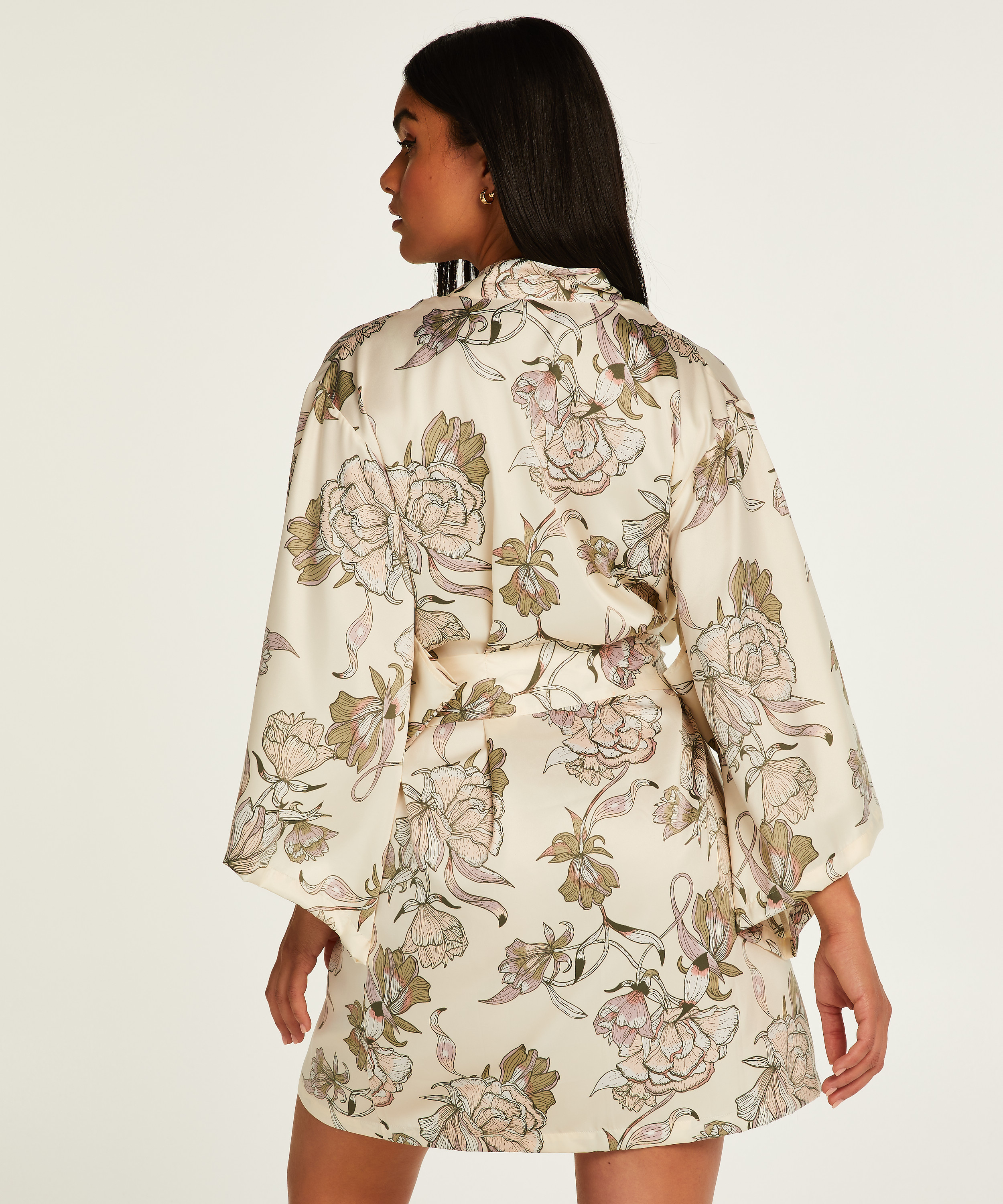 Kimono Satin Print, Weiß, main