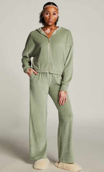 Pyjamahose aus Samt, grün