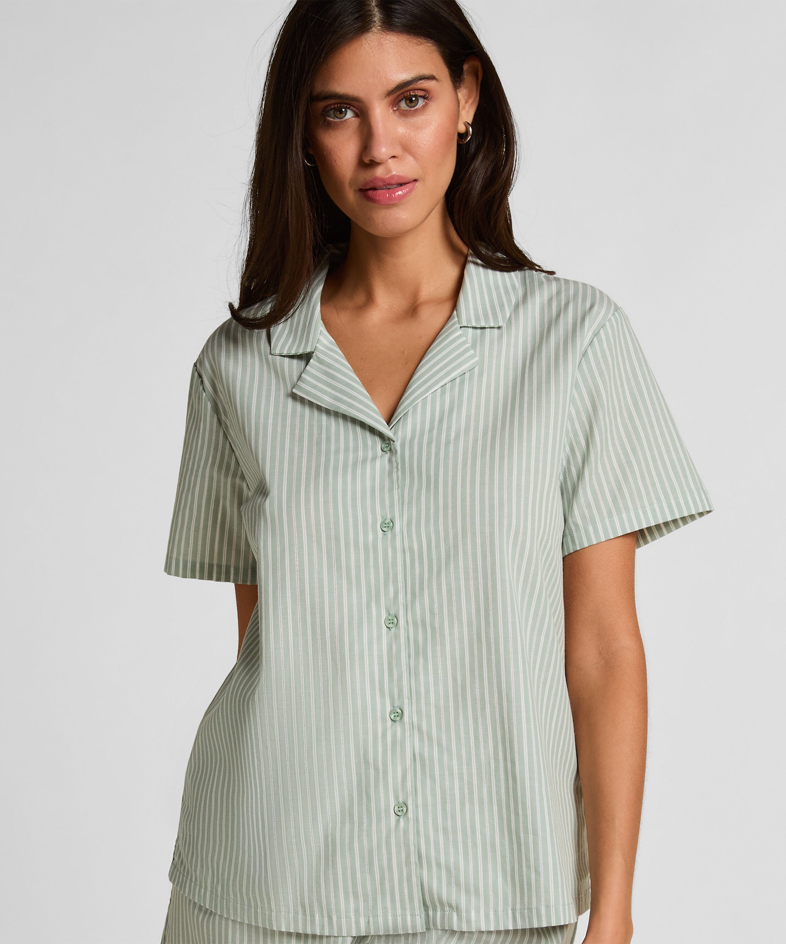 Gewebte Jacke mit Streifen, Grün