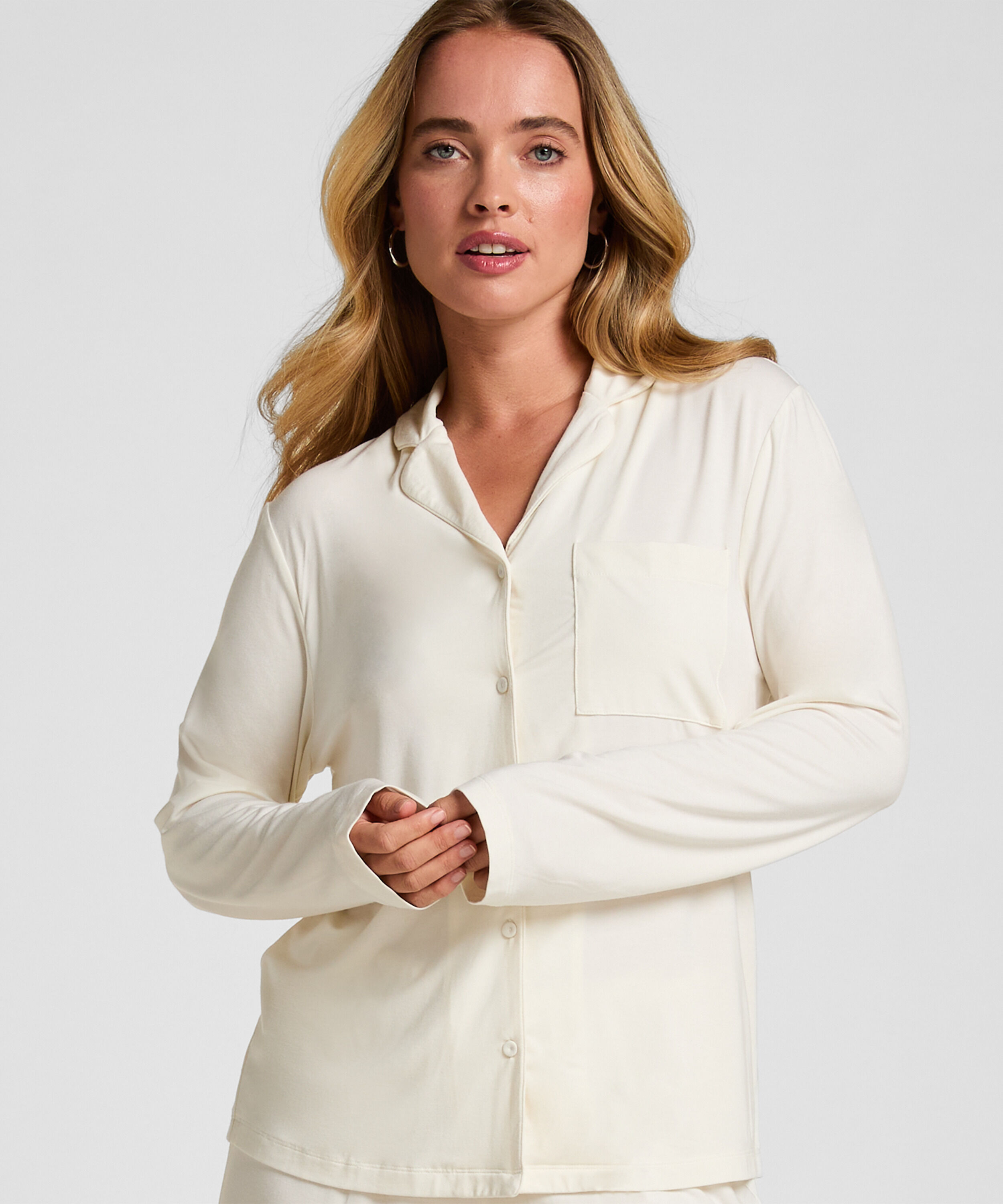 Langärmelige Jersey-Jacke Essential, Weiß Langärmelige Jersey-Jacke Essential, Weiß