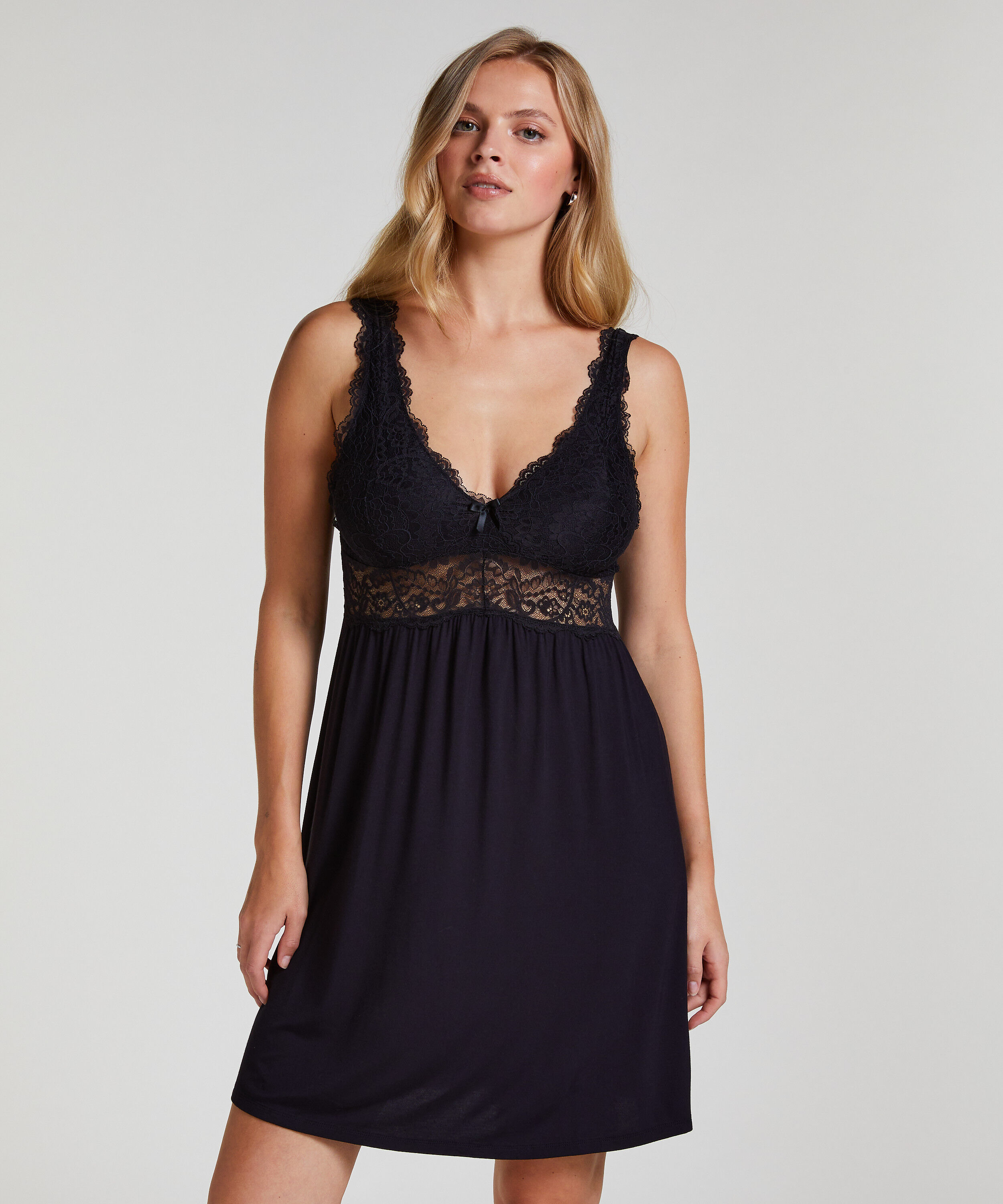 Slipdress Nora Lace, Schwarz