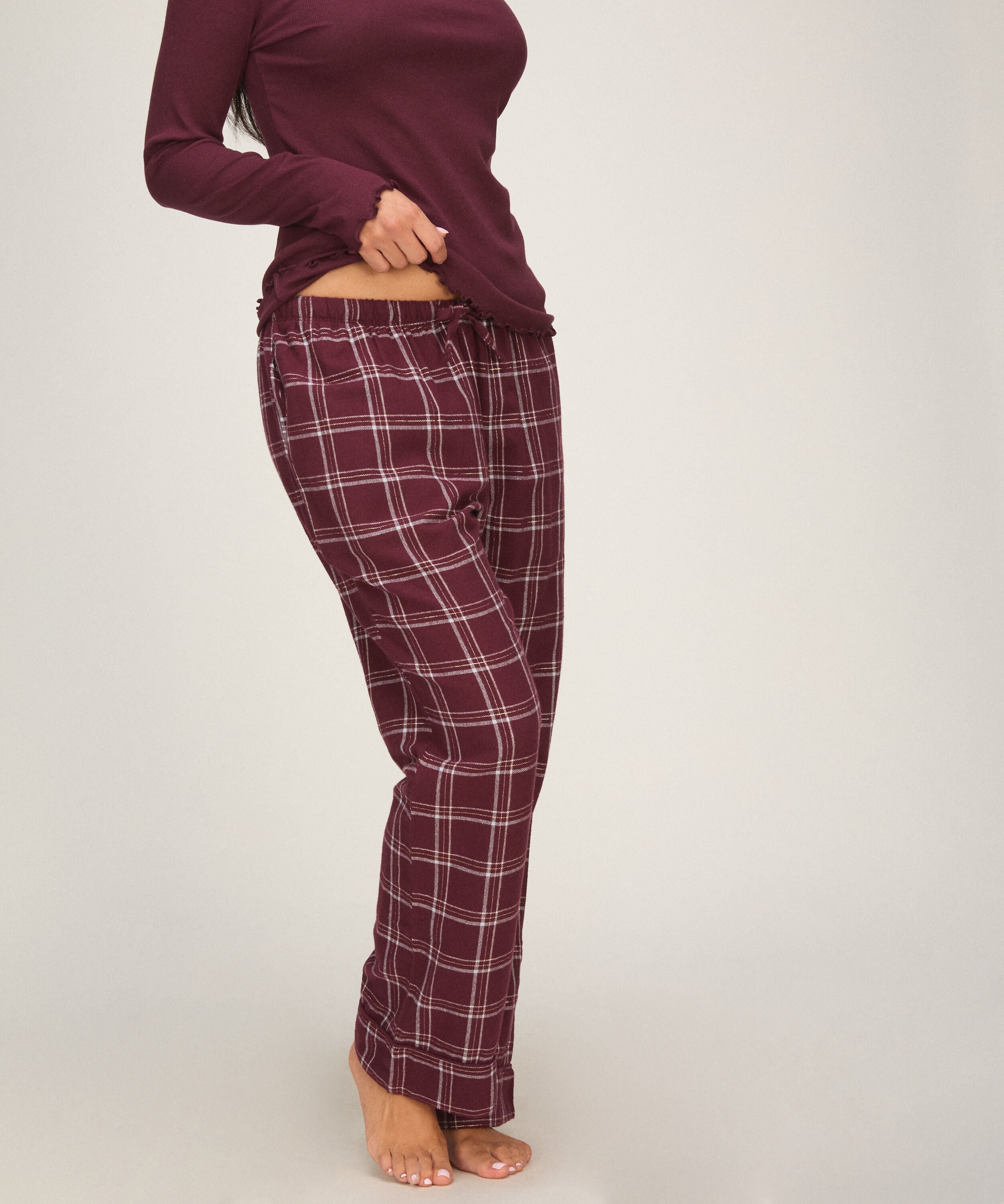 Pyjamahose aus Flanell, Lila Pyjamahose aus Flanell, Lila