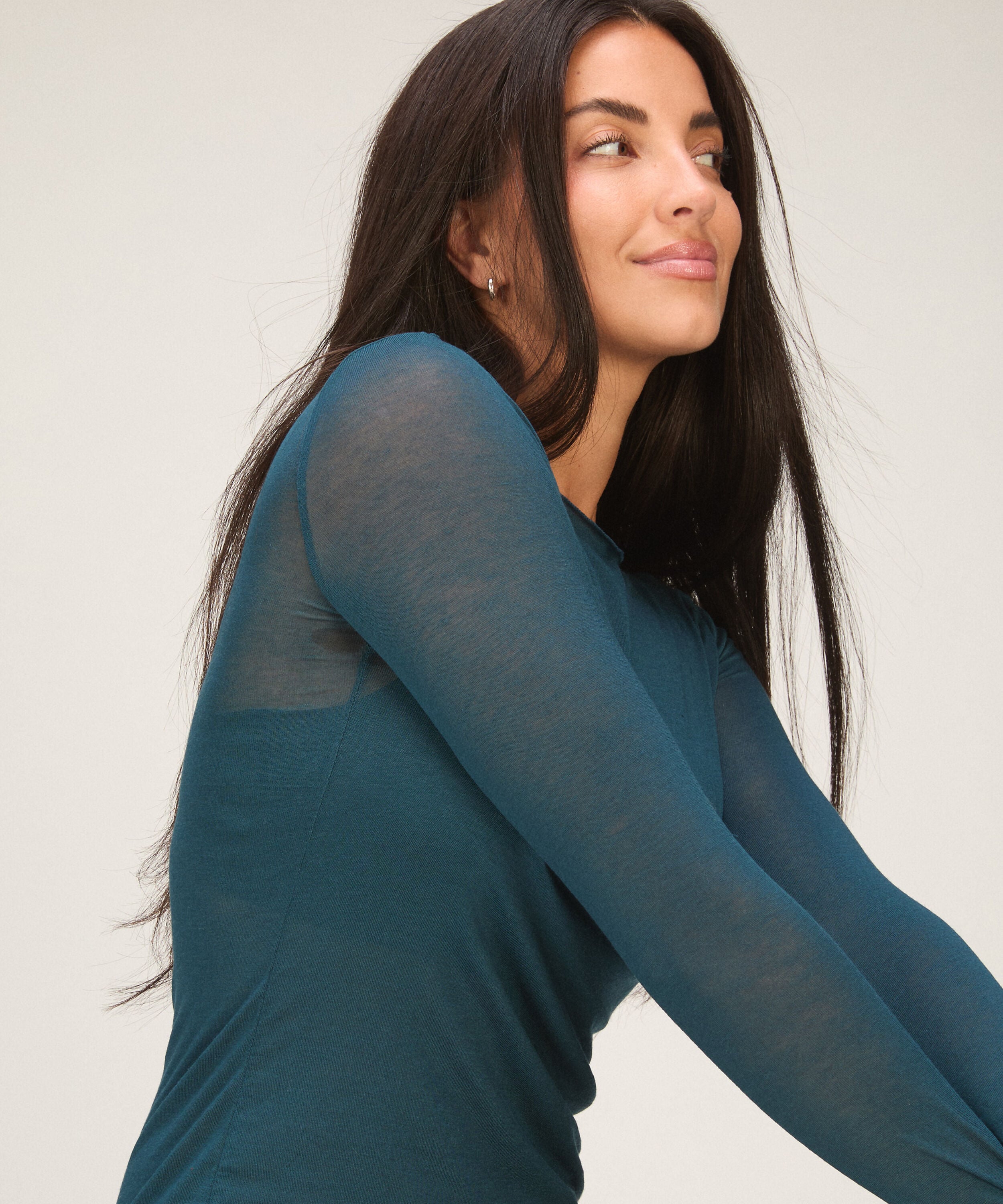 super soft Shirt aus Kaschmir-Mix mit U-Boot-Ausschnitt, Blau super soft Shirt aus Kaschmir-Mix mit U-Boot-Ausschnitt, Blau