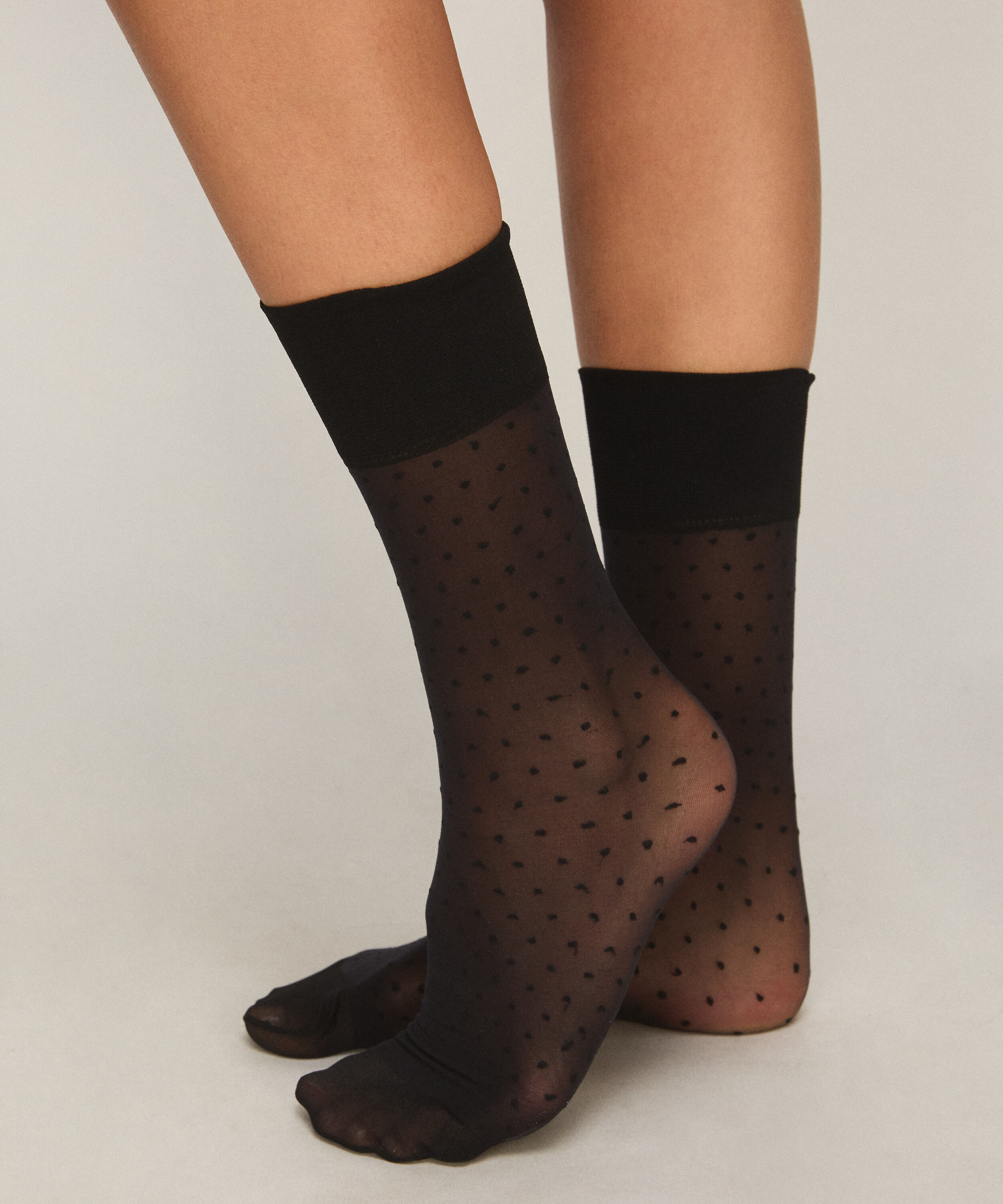 Sheer Socken Dots, Schwarz