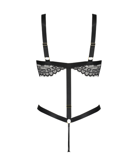 Body Ginger, mit offenem Schritt, Schwarz