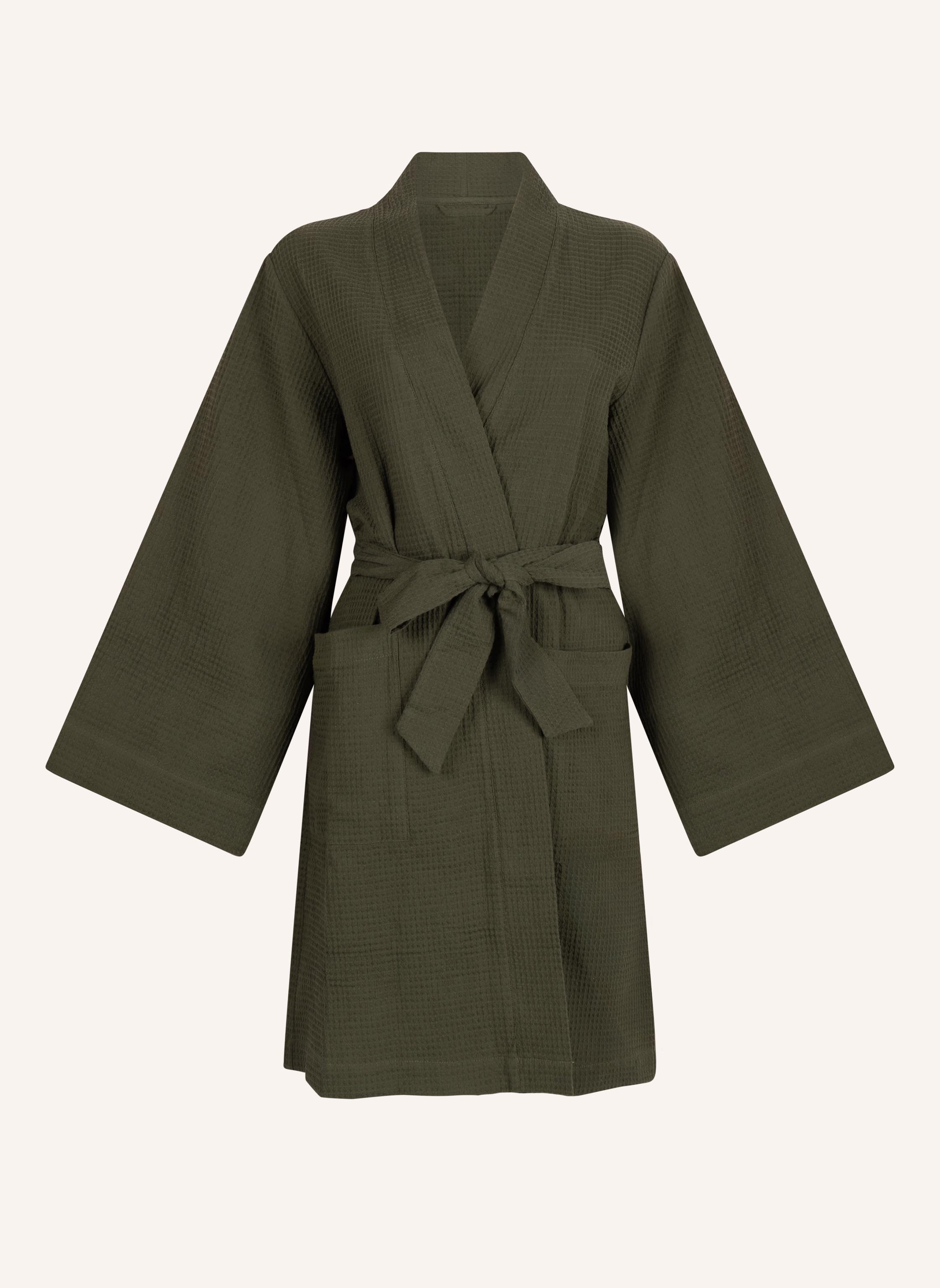 Waffel-Bademantel, grün, main
