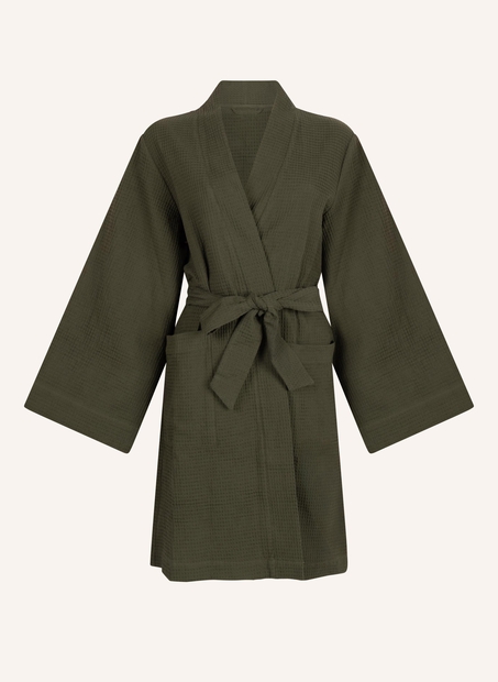 Waffel-Bademantel, grün